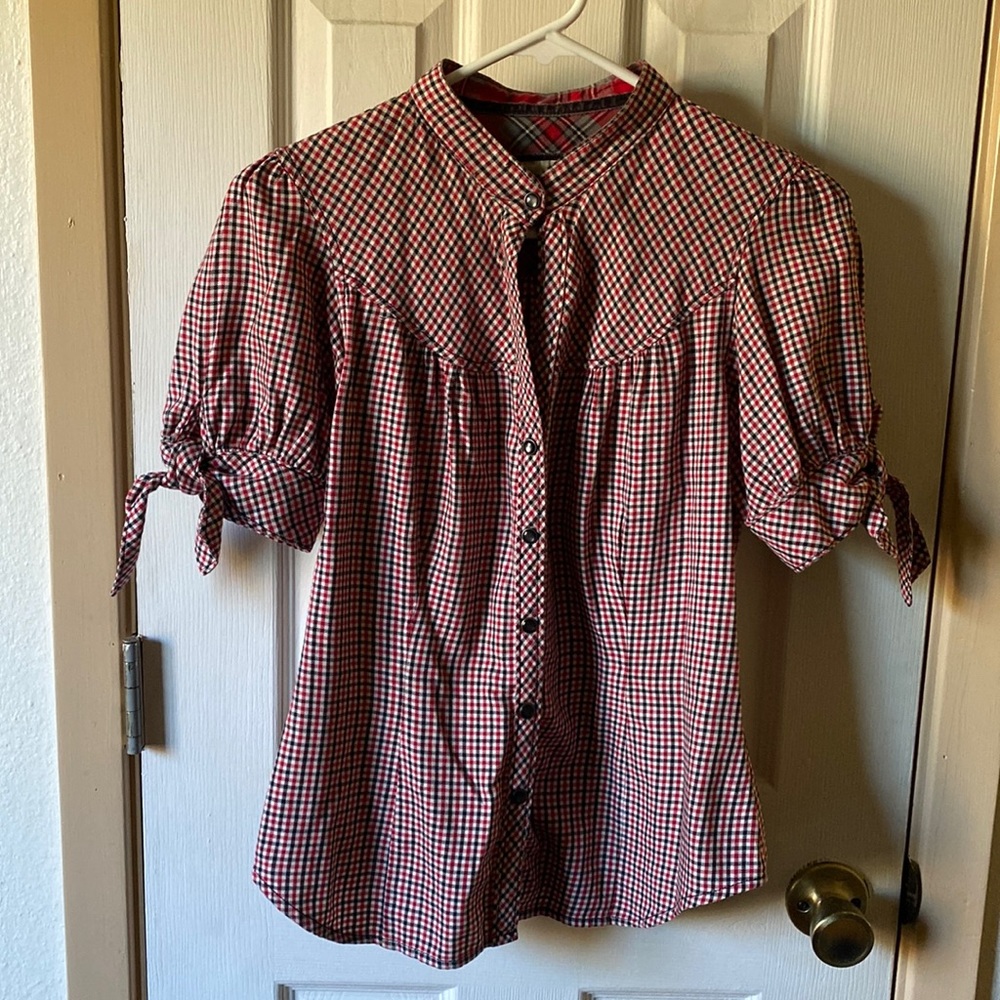 Adorable Old Navy puff sleeve cotton top blouse size s
